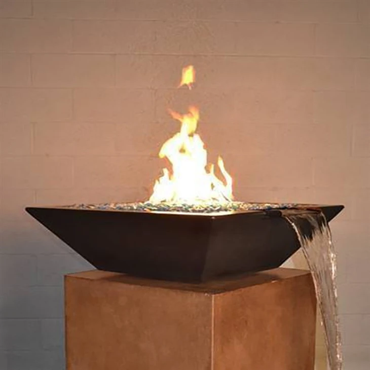 Gas-Außenfeuerstelle mit Wasserspiel