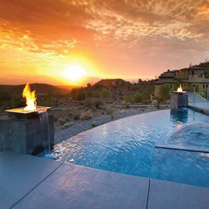 Gas Outdoor Firepit With Water Feature