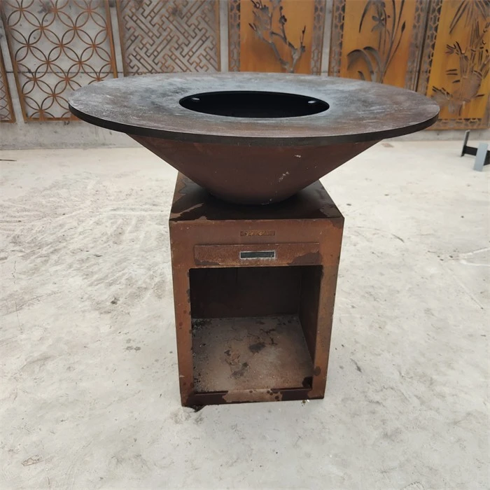 Rusty Color Retro Bbq Grill Corten Steel Bbq Grill