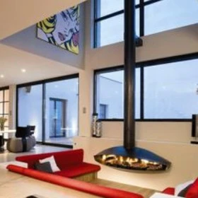 Wall Mounted Steel Fireplace Suspended Fireplace