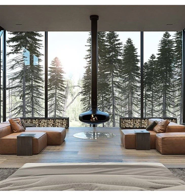 Wood Charcoal Hanging Fireplace