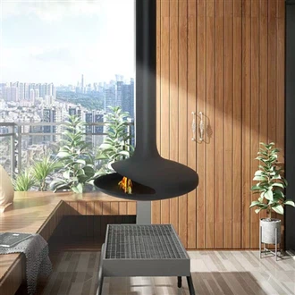 Hängender Kamin: Ein modernes Statement für zeitgenössische Innenräume